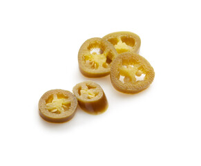 Jalapeno peppers on white surface 
