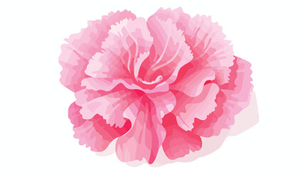 Flat icon A beautiful pink carnation with layered p