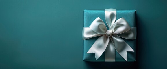 Blue Gift Box With White Bow Ribbon Father, Background Images , Hd Wallpapers