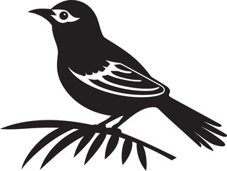 Paradise Plumage Haven: Perched Bird Vector Logo Icon Design Whimsical Rainforest Majesty: Tropical Bird Black Logo Vector