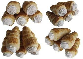 Puff pastry tube with cream PNG