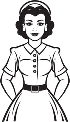 Nursing Dedication: Nurse Symbol Vector Black Logo Icon Design for Medical Commitment Health Ally: Nurse Hat Vector Black Logo Icon Design for Healthcare Support