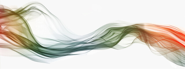 Abstract colorful sparse smooth semi-transparent flow, like thin fabric on white background. - 758317418