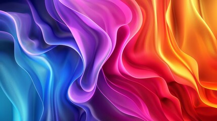 Obraz premium Vibrant pink, purple, blue, and orange abstract fluid art for dynamic decor. Colorful abstract liquid painting for creative graphic design. Creative abstract background with lively pink and orange