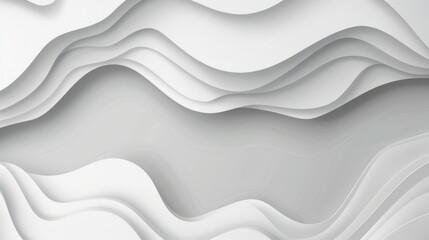 Obraz premium Clean flowing white waves in minimalist abstract design. Pure white curves offering a serene and modern background. Smooth white abstract waves for a simple yet elegant aesthetic.