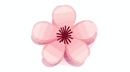 Flat icon A delicate pink cherry blossom flower wit