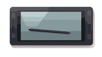 Flat icon A digital drawing tablet with a pressure-