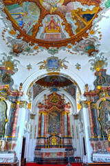Fototapeta na wymiar Innenansicht Spitalkirche Heilig Geist in Füssen (Bayern)