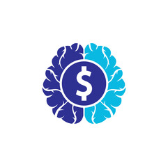 Money Brain Icon Logo Design Element. Finance Brain Logo Icon Design