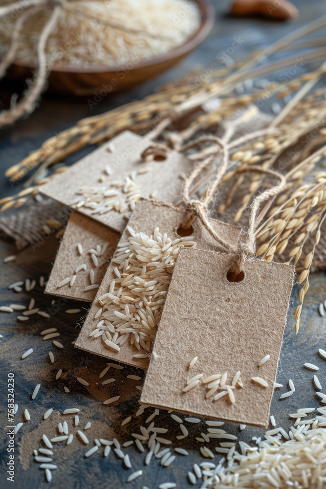 Aufkleber Various tags arranged neatly on a table, perfect for organizing or labeling projects