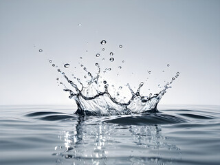 Water splashes on white background. Liquid concept. AI Generated
