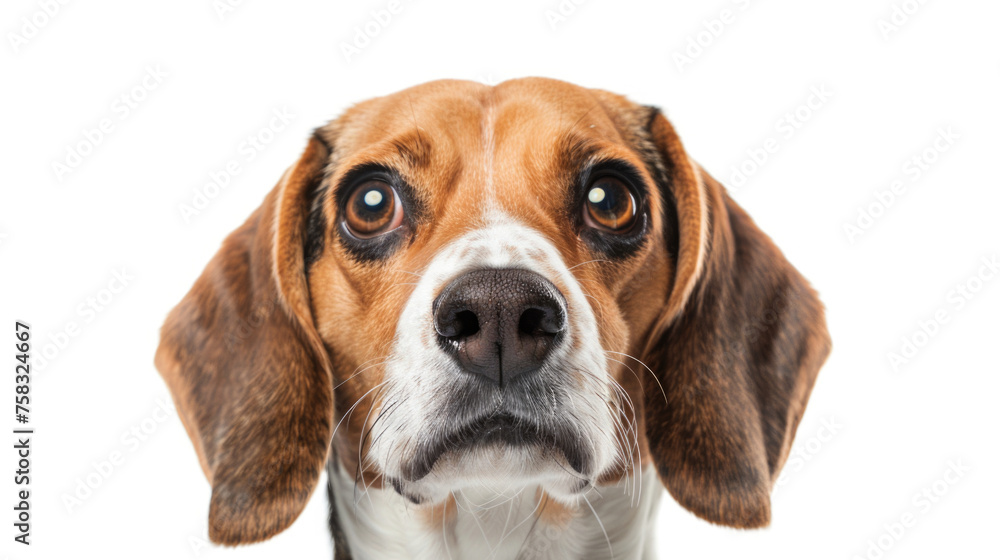 Canvas Prints A close up of a dog's face on a white background. Can be used for pet-related designs