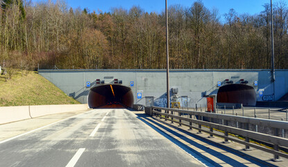 A1 vor dem Bareggtunnel (Kanton Aargau) Richtung Zürich (Schweiz)
