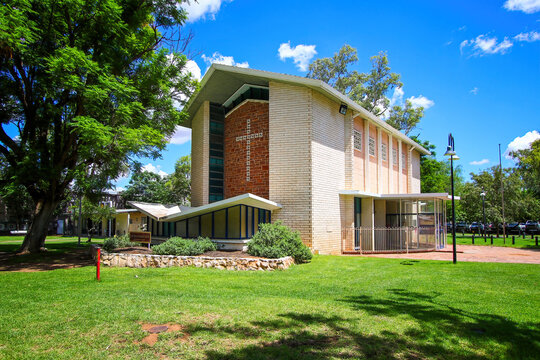 Flynn Memorial Uniting Church on Todd Mall in downtown Alice Springs, Northern Territory, Central Australia