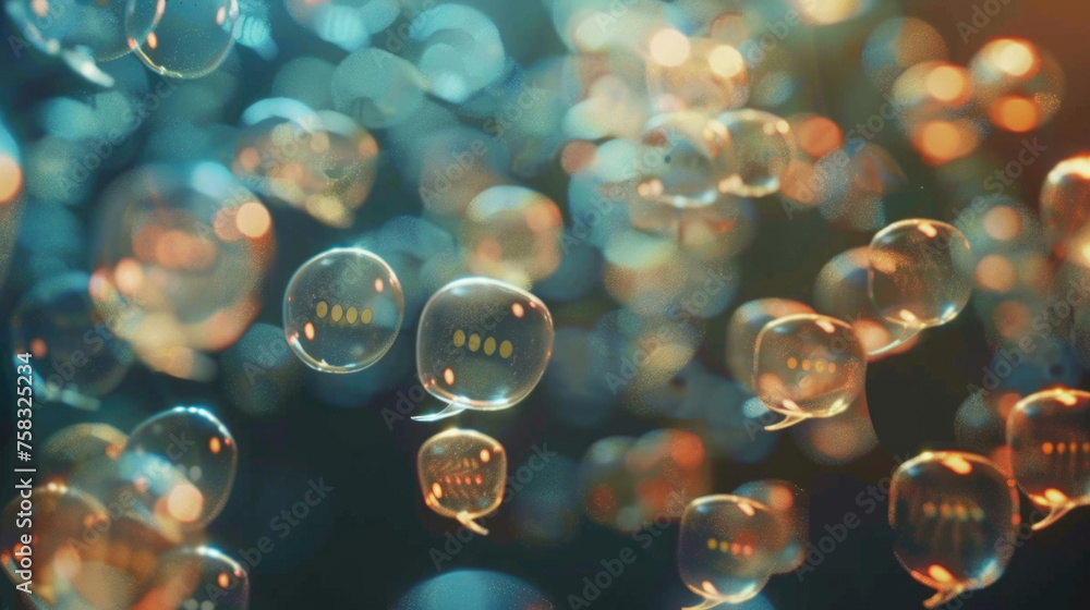 Poster Colorful bubbles floating in the air, perfect for adding a playful touch to any project