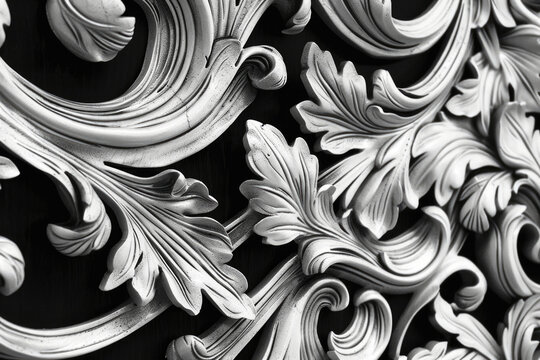 A black and white photo of a decorative design. Suitable for various design projects