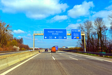 A5 Richtung Mannheim vor Ausfahrt Karlsruhe-Nord