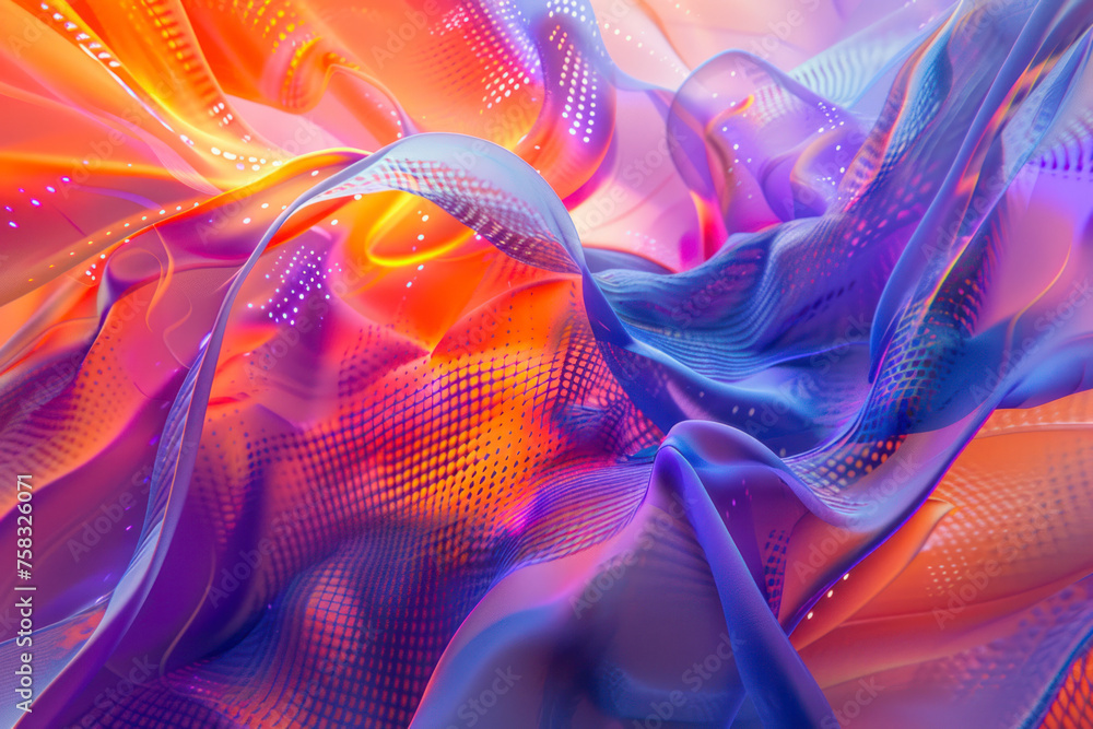 Poster a mesmerizing 3d abstract multicolor visualization.