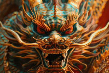 Detailed view of a dragon statue, perfect for fantasy designs