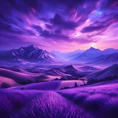 Schilderijen op glas Purple landscapes. © Yuthana