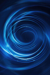 A mesmerizing blue swirl of light in a dark room. Perfect for abstract backgrounds