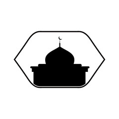 Fototapeta premium mosque logo vecor illustration. Muslim mosque silhouette logo template. Ramadan kareem, eid mubarak