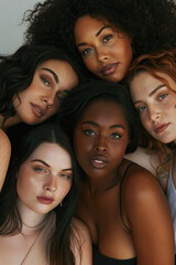 Obraz premium A group of women laying on top of each other. Suitable for teamwork concept