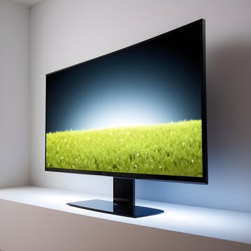 LCD televison on a white tv corner