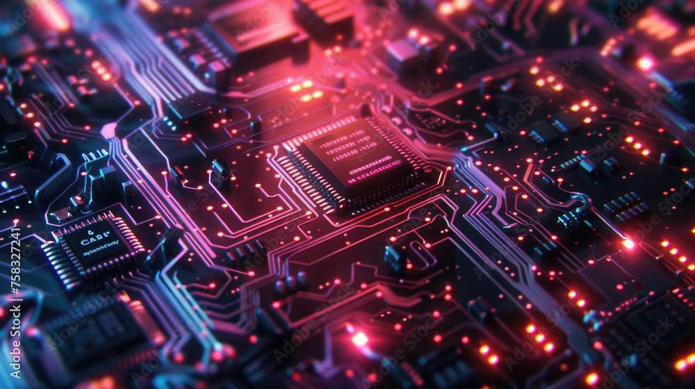 Leinwandbilder detailed view of a computer circuit board, suitable for technology concepts