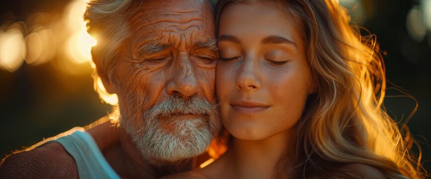 Portrait Of An Elderly Father And Adult, Background Images , Hd Wallpapers
