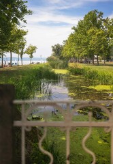 Canal leading to lake Balaton with vibrant colors