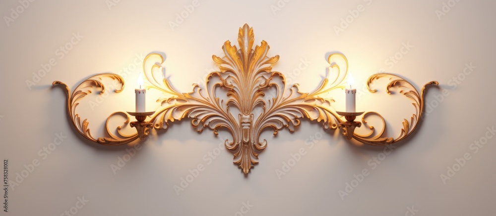 Poster an elegant wall light fixture with candles, adding a touch of art and symmetry to the white wall. th