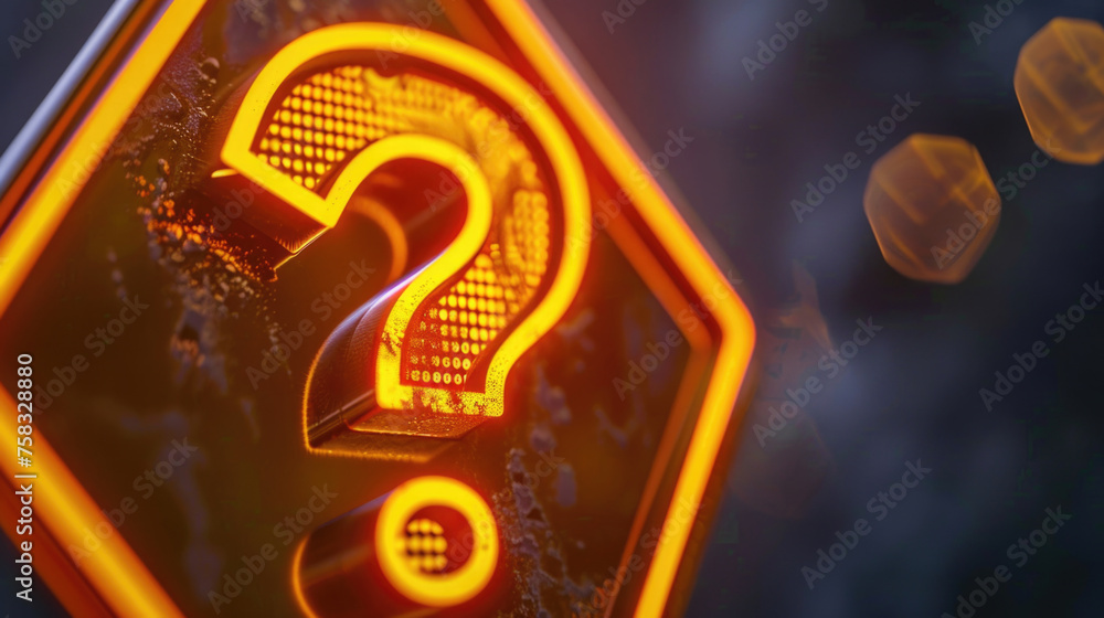 Poster a yellow sign with a question mark symbol. suitable for business concepts