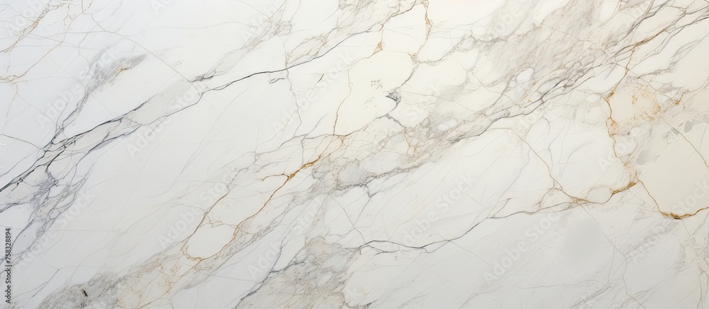 Poster a close up of a white marble counter top, resembling a snowy landscape with intricate patterns, blen