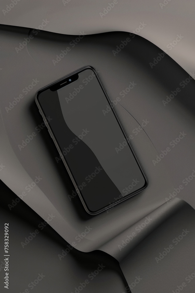 Aufkleber a modern cell phone resting on a table. suitable for technology concepts