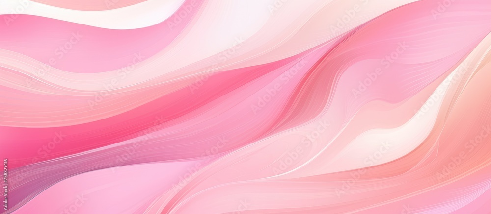 Poster a closeup photo featuring a delicate swirl of pink and white petals on a pure white background, crea