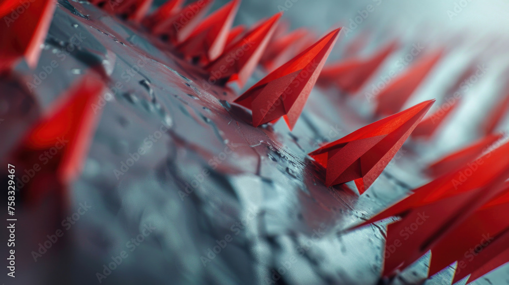Aufkleber a detailed view of a bunch of red spikes. suitable for nature or abstract concepts