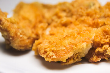 close up of fried chicken texture