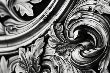 Elegant black and white ornate design, suitable for various projects
