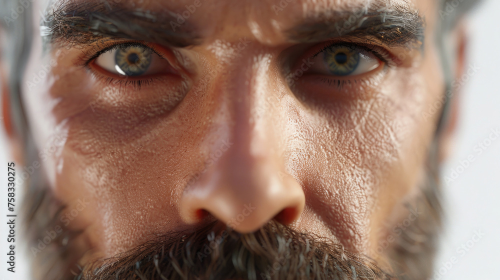 Poster close up portrait of a man with a beard. perfect for men's grooming products advertisement