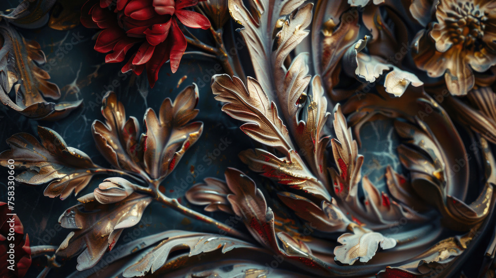 Poster close up view of a vase with beautiful flowers, suitable for various design projects