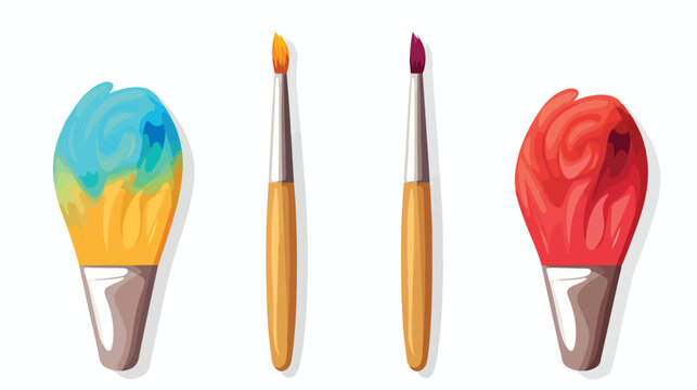 Flat icon A set of paints with vibrant colors and p