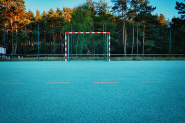 Soccer Goal in Autumn - Tor - Sports - Concept - Background - Playground - Nature - Field -...