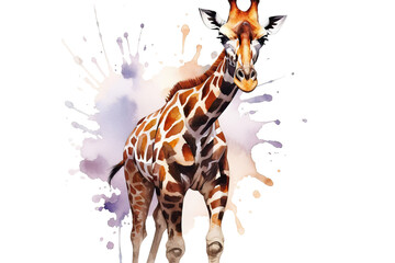 wild isolated background pattern tattoo camelopard aquarelle watercolor full style wild exotic wrapper name animal giraffe texture animal animal