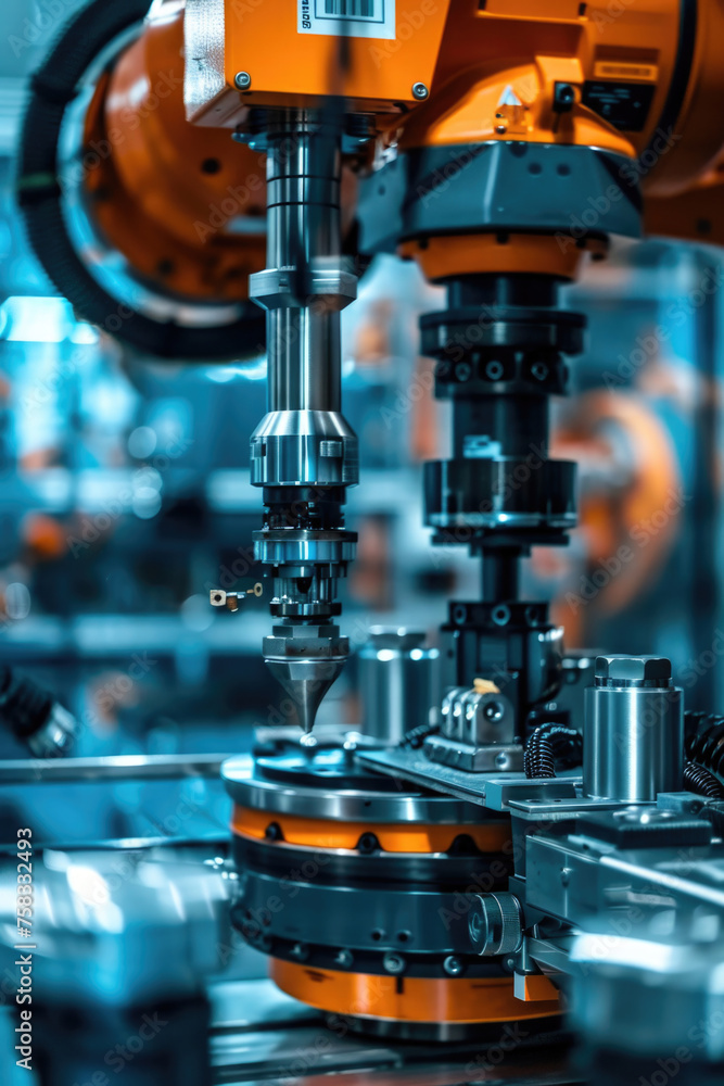 Poster detailed view of a machine in a factory, suitable for industrial concepts
