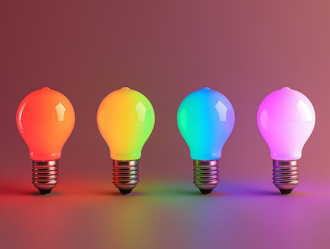 La lampadina elettrica a LED , multicolori