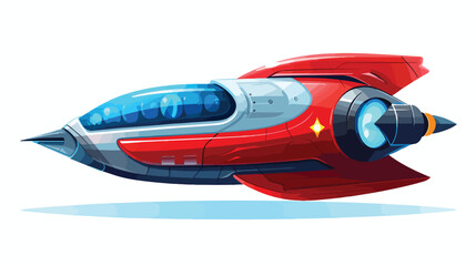 Flat icon A spaceship with a futuristic design and