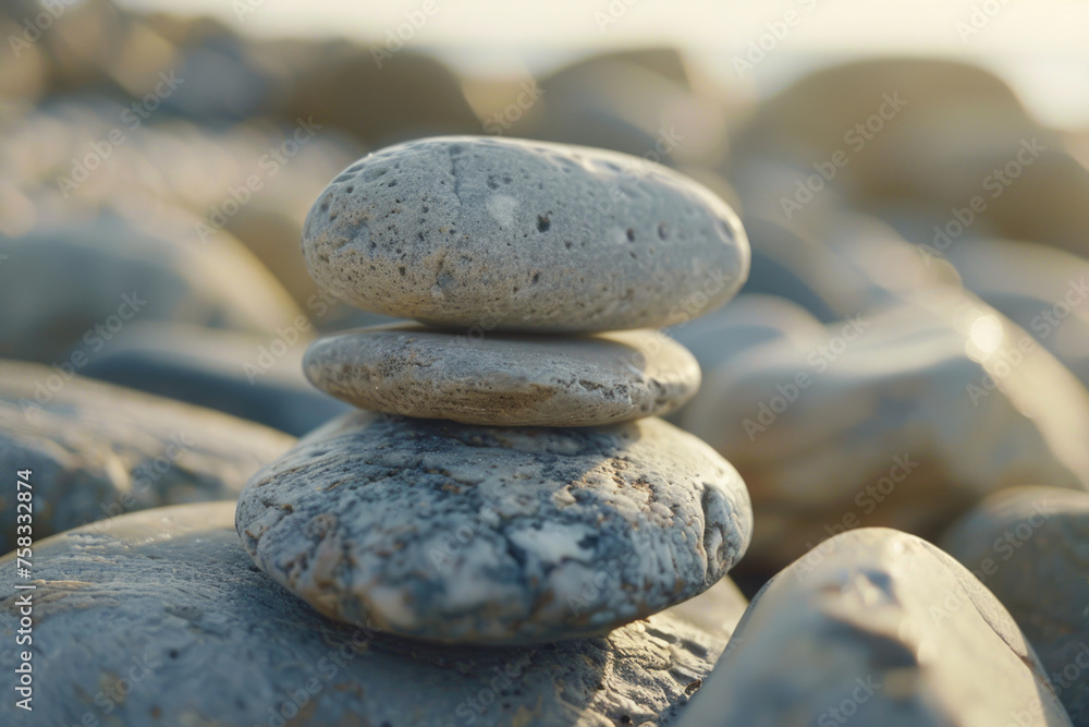 Poster rocks stacked on top of a pile, suitable for various design projects