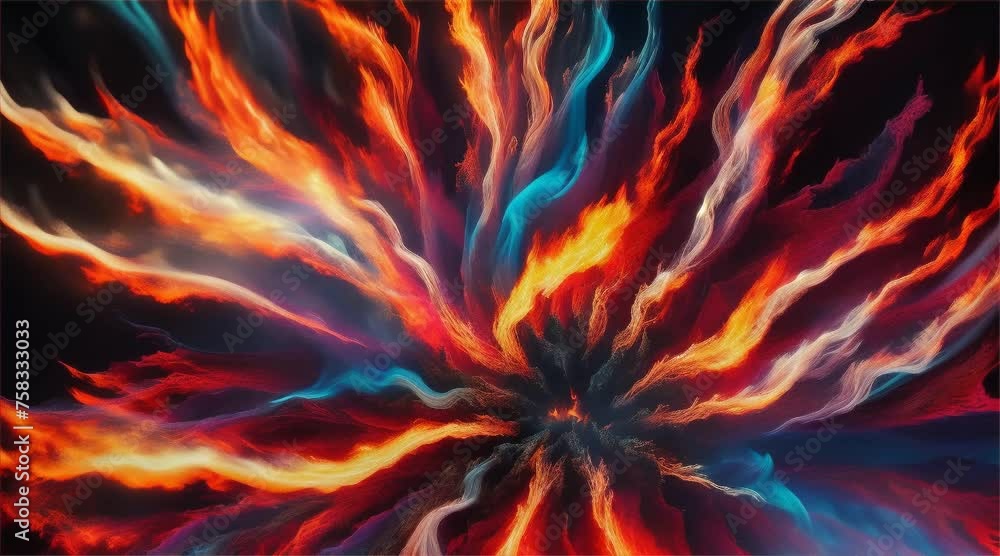 Aufkleber convergence of elements - swirling patterns of intense heat and cold create a dramatic effect that h