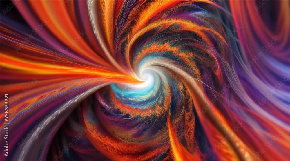 Poster Swirl of vibrant colors creating dynamic and energetic vortex